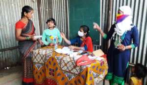Mother's are getting counselling at health camp