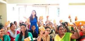 Sanitary pads distributed