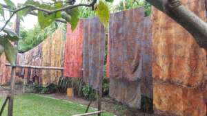 Umva textiles drying in Rwanda