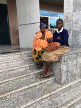 Sandrine with her mother at the clinic