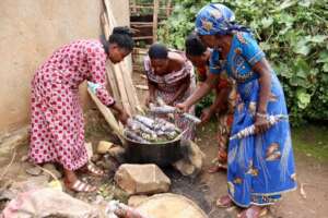 Umva dyers prepare the dye pot