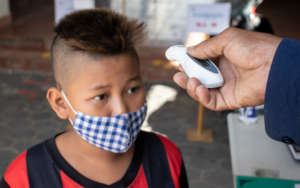 Temperature checks at the school gates