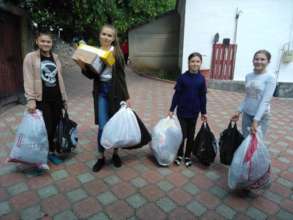 Children delivering social packages