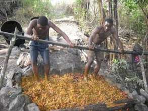 Palm oil Production involved Manual Labor