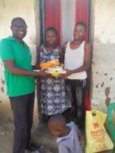 Outpost families receiving gifts