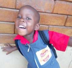 Chosen, a pupil at Kathy's Kindergarten, Mayuge