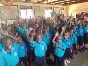 Pupils eager to respond to a question