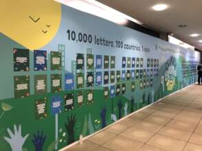 wall representing 10,000 letters from children