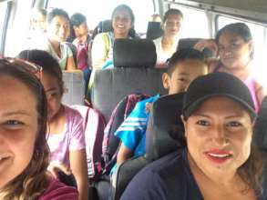 Families enjoying the van ride!