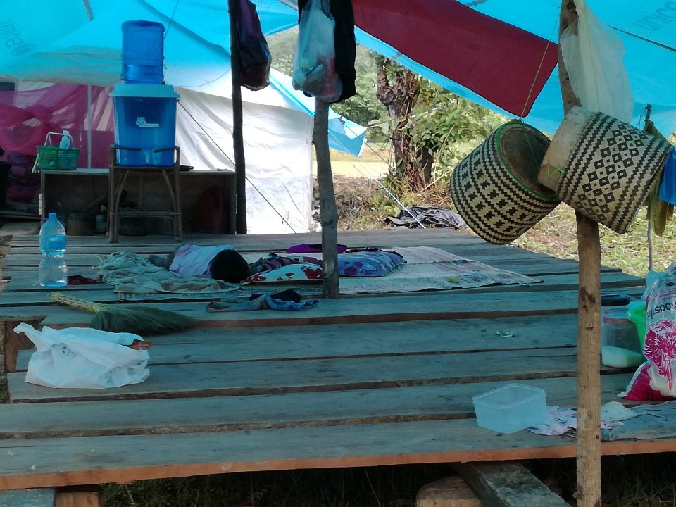 Inside one of the families tents