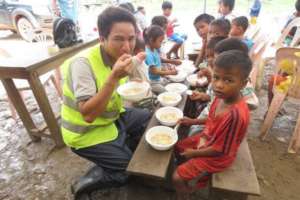 Cooking demonstrations are run to aid nutrition