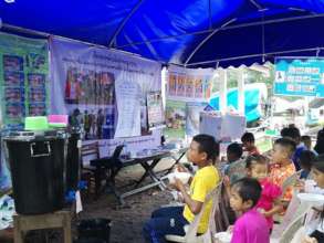 The team conducts health education in the camps