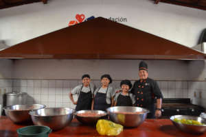 Our Kitchen Staff with Our New Hood!