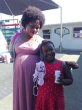 Parent with puppet from the workshop