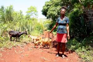 A Family Graduation Pgm member w/her animals.