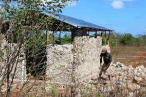 Work is underway constructing and repairing homes.