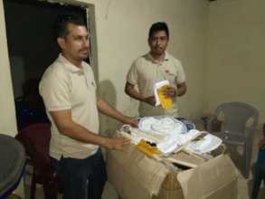 Me (L) and colleague Antonio (R) with equipment