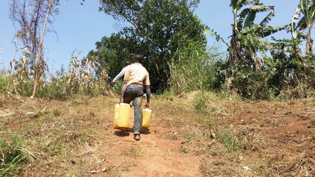 Spring water source maintainance for 300 in Uganda