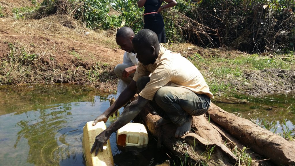 Spring water source maintainance for 300 in Uganda