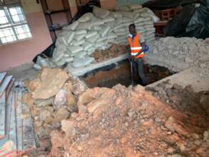 Digging Reinforcement Columns in Each Classroom