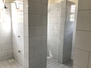 New boarding washrooms, with showers and toilets