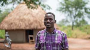 Innovator at his home where he does money lending