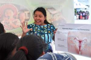 Rebeca speaks to teens about reproductive anatomy