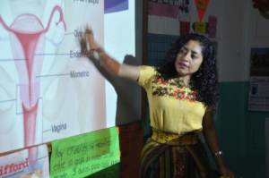 Project manager Vilma Mendoza hard at work