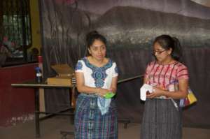 Vilma shows off the pads at a demo session