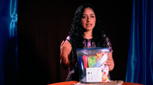 Vilma advertises the reusable cloth menstrual pads