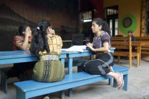 Vilma meets with the team of the social enterprise