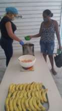 Principal Cabritas serving for parent bring home