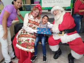 At the Christmas event with Santa and Ms. Claus