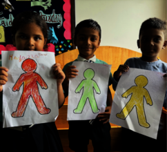 Children share art project from FOREFRONT School