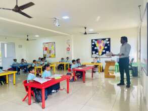 Teacher leading a FOREFRONT class in a lesson