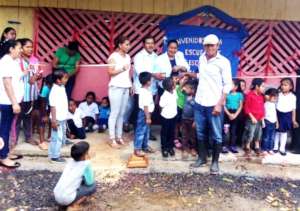 Inagurating one of the preschools