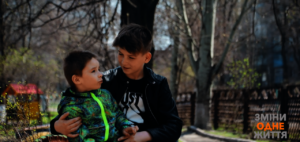 Daniil with his brother in orphanage