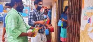 Refreshment items for the flood victims at camps