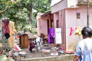 spoiled beds, cots, books and all material in hous