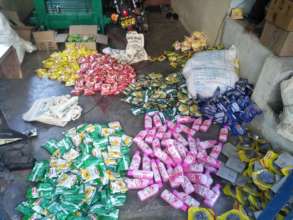 Goods given to 75 families