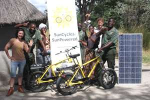 Ebikes and solar recharge at the Salambala Conserv