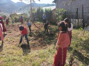 Children prepping the local garden