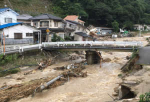 Houses those are flooded by river flooding