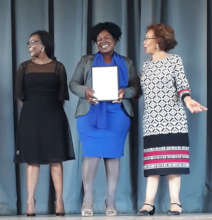 Ms Agnes Gqoboka Receiving her Certificate