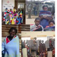 Collage of beneficiaries receiving blankets