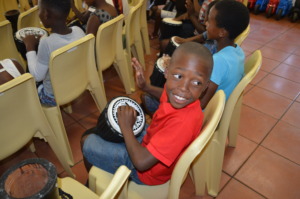 Big smiles at the Drumming Circle