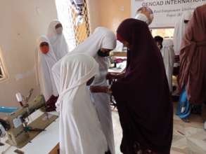 Girls being fitted