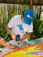 Fish mural in the making!