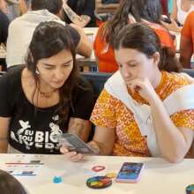GranteeAlessandra (on the left) during class