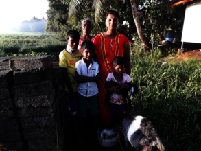 The family with the goat & Kid